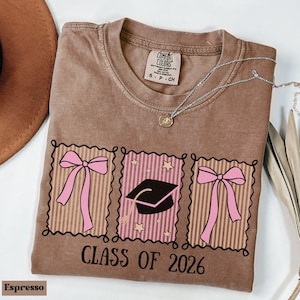 Comfort Colors® Class of 2026 Shirt, Coquette Senior Shirt, Preppy Senior Shirt, Cute Class of 2026 Shirt, Gift for Senior, Senior Tee
