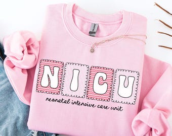 Moletom para enfermeira da UTI Neonatal, Camiseta de gola redonda para enfermeira da UTI Neonatal, Presente para enfermeira, Camiseta de Dia dos Namorados para UTI Neonatal, Moletom para enfermeira de terapia intensiva neonatal
