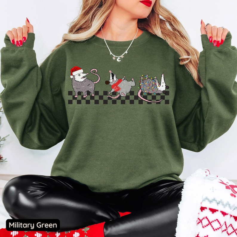Possum Christmas Sweatshirt, Funny Christmas Sweatshirt, Opossum