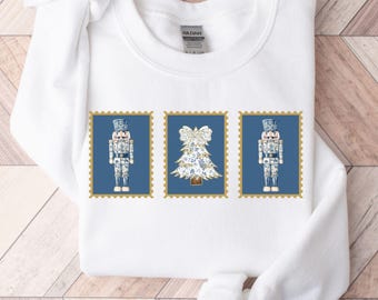 Chinoiserie Nutcracker Christmas Sweatshirt, Nutcracker Sweater for Women, Christmas Gift, Cute Nutcracker Mom Sweatshirt, Nutcracker Top