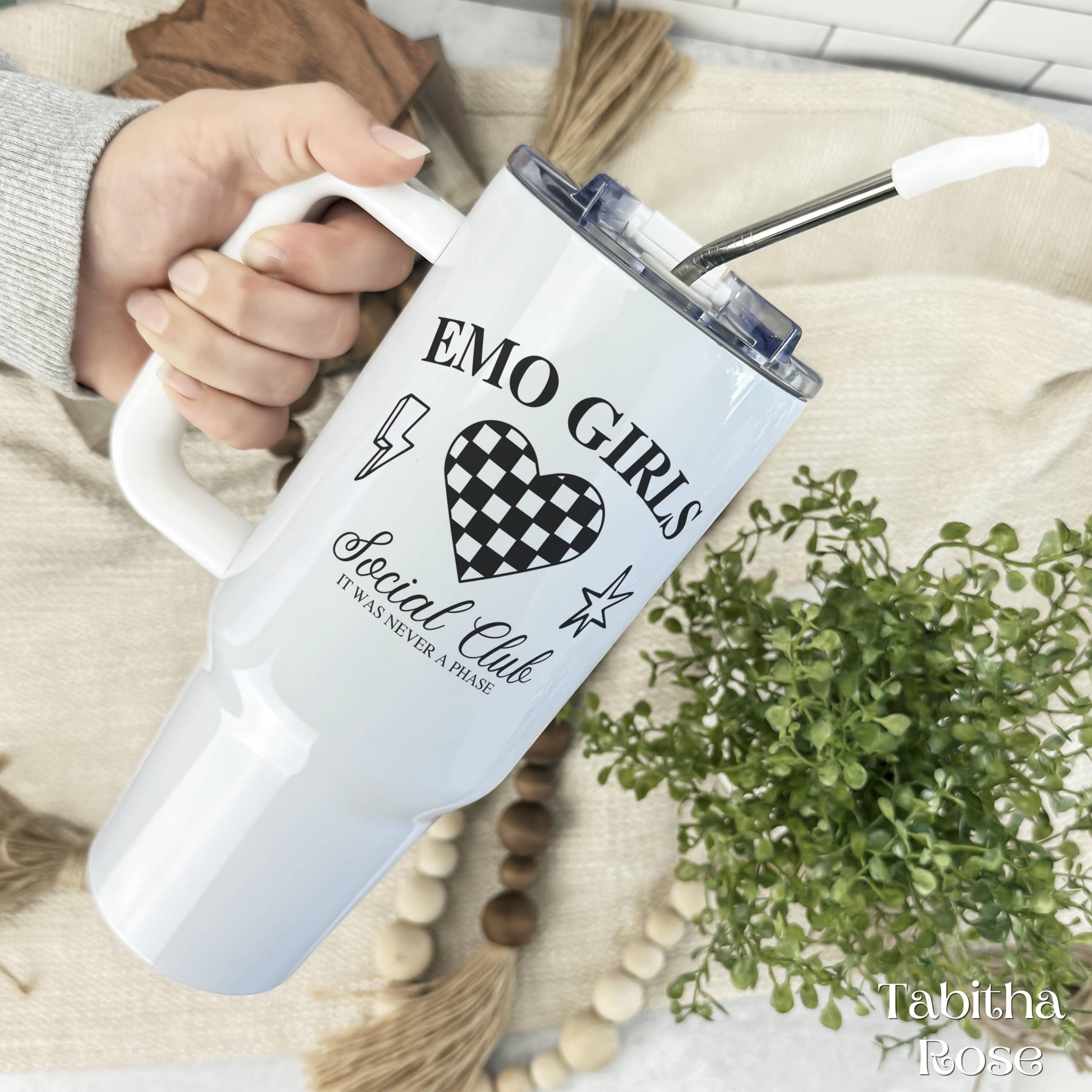 Emo Girls Social Club Tumbler, 40oz Stainless Steel Tumbler, Funny Emo Girls Social Club Tumbler, 40oz Stainless Steel Tumbler, Funny