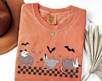 Camiseta de zarigüeya, camiseta de Halloween, camiseta divertida de zarigüeya, amante de las zarigüeyas, regalos de zarigüeyas, zarigüeyas divertidas, camiseta de colores de otoño para la comodidad, regalo para amigos