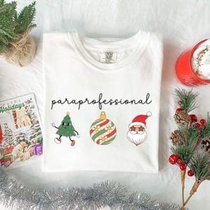 Comfort Colors® Paraprofessional Christmas Shirt, Para Squad Shirt, Cute Paraprofessional Shirt, Para Shirt Holiday Gift, Teacher Aide Shirt