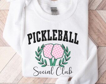 Pickleball Social Club Sweatshirt, Pickleball Team Shirt, Group Pickleball Sweatshirt, Girly Pickleball Crewneck, Bach Party Top