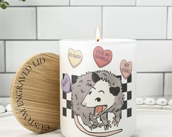 Funny Possum Candle, 10oz Soy Candle, Anti Valentine's Day Candle, Anti Love Possum Candle, Trashcore Candle, Funny Candle Gift for Friend