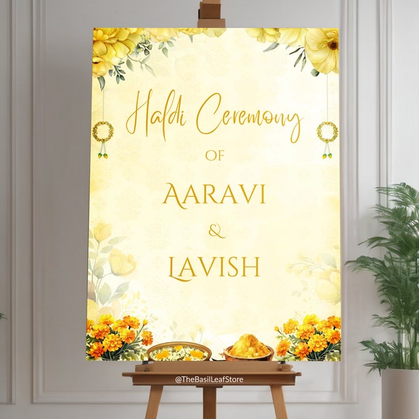 Haldi welcome Signs for Indian Wedding as haldi decor Haldi Welcome board as haldi decoration Haldi Entrance sign for Hindu Wedding Ceremony