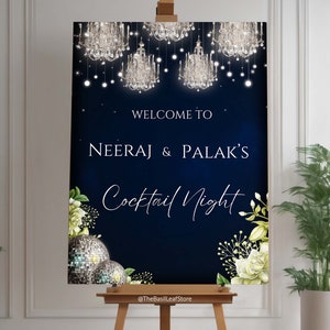 Tablero de bienvenida para bodas indias, cartel de bienvenida para la noche de Sangeet, decoraciones para bodas indias, tablero de bienvenida de Mehndi, decoración de Mehendi