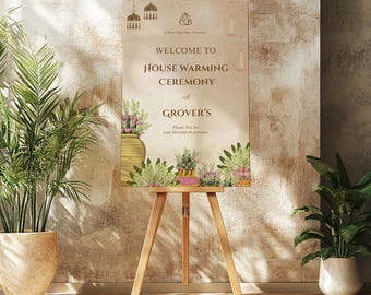 Griha Pravesh Welcome Sign Board, Indian Housewarming Decor (PDF)