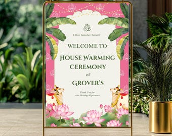 Griha Pravesh Welcome Sign | Indian Housewarming Decor (Printable PDF)