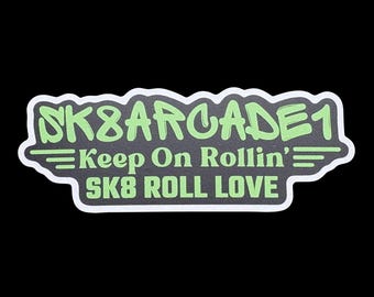 Roller Skate Sticker | Keep On Rollin' SK8 Vinyl Decal
