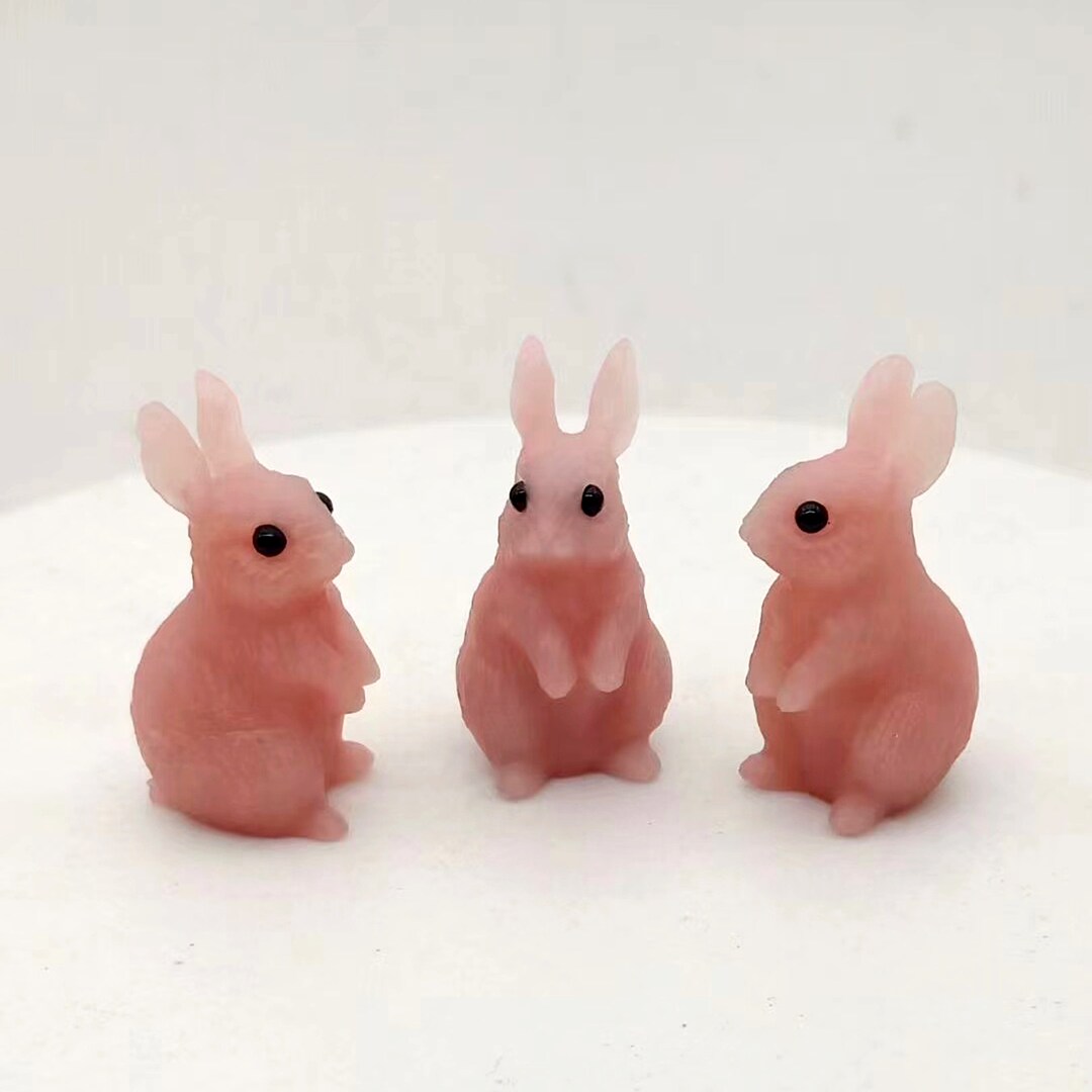 Unique Pink Opal Rabbit Carvingcat Carving Squirrel Carved - Etsy
