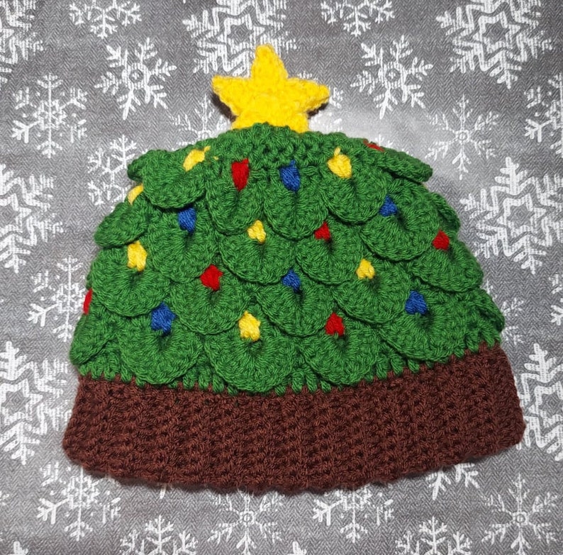 Twinkles & Sprinkles Double Beanie PDF PATTERN ONLY, Christmas tree hat pattern, cupcake hat pattern, holiday hat pattern image 3
