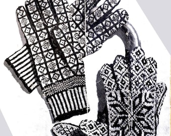 Vintage 1940s Gloves patterns - Sanquhar and Norwegian Fair Isle Knit