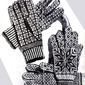 Vintage 1940s Gloves patterns - Sanquhar and Norwegian Fair Isle Knit