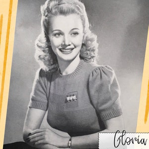 Gloria 1940s Knitting Pattern for a Stylish Everyday Sweater