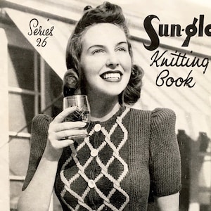 Sun Glo Knitting book series 26 Vintage 1940s Knitting Patterns