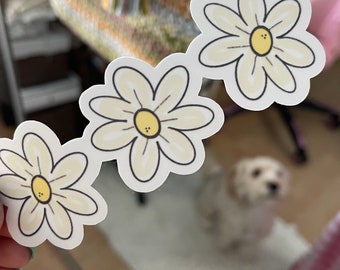 3 Daisies Clear Die Cut Stickers