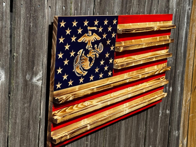 USMC Challenge Coin Flag, Marine Corps Coin Holder Display, Eagle Globe ...