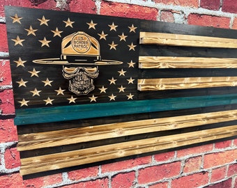 Border Patrol Challenge Coin Holder Flag, USBP Coin Display, Border Patrol Gift, Retirement Gift, Thin Green Line Coin Holder