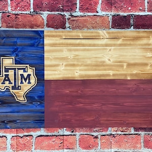 Texas A&M Rustic Aggies Wooden Flag