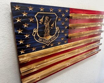 Air National Guard Challenge Coin Flag, ANG Coin Holder Display, Air Guard Military Coin Rack, Retirement Promotion Gift