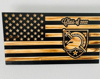 West Point Wooden Flag, US Military Academy Wall Art, Army West Point Gift, Military Wooden Flag, Veteran Gift, Rustic Army Decor
