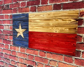 Texas Wooden Flag Lone Star Carved, Rustic Texas Flag Wall Art, Lone Star Decor, Texas Gift, Texas Wall Decor, Ranch Decor