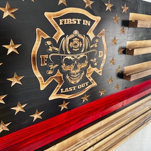 Firefighter Challenge Coin Holder, Firefighter Coin Display, Firefighter Gift, Firefighter Retirement Gift, Firefighter Flag, Coin Rack