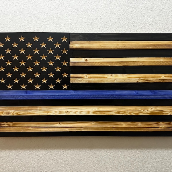 Thin blue line challenge coin holder