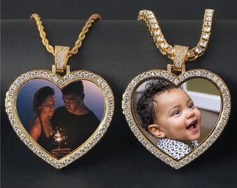 Personalized Photo Round Shadow Sculptures Necklace Customized Photo Text Pendants Necklace Men and Women Clothing Accessories Necklace