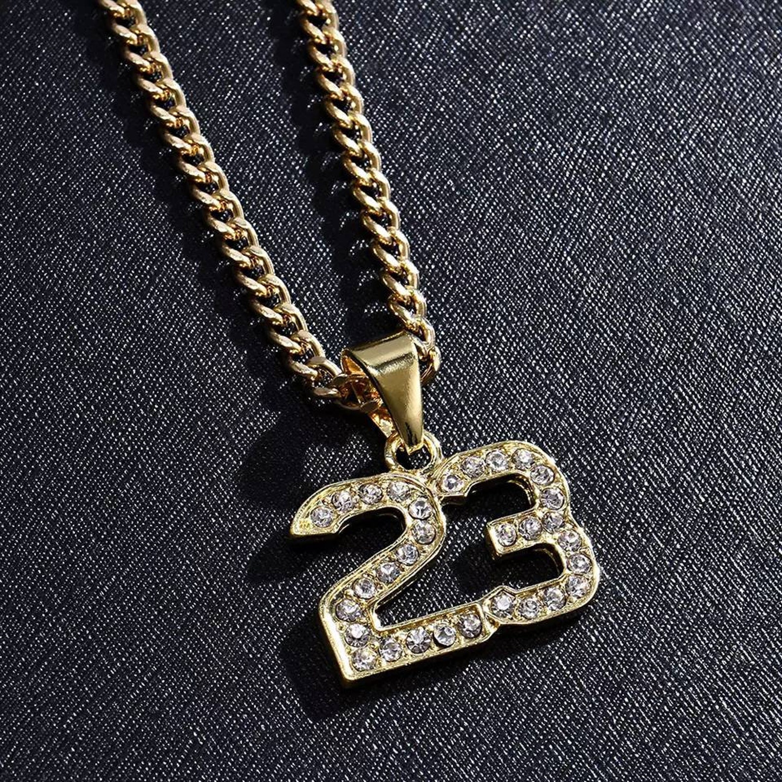 Basketball Legend Number 23 Necklaces & Pendants Bling Gold Etsy