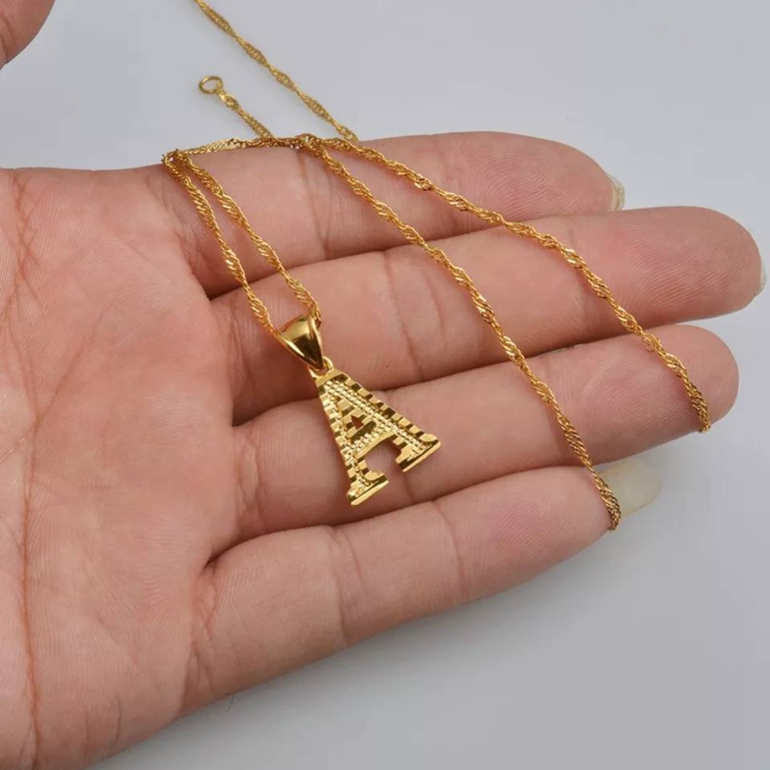 14k Goldfilled Letter Charm Pendant Necklace for Women Etsy