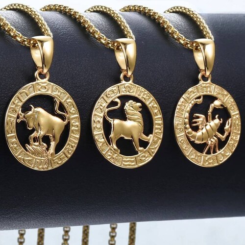 Zodiac Signs Silver Pendant Necklace Aries Gemini Leo 12 Constellations Astrology Anklets Jewelry