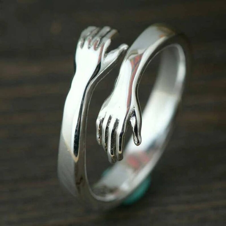 925 Sterling Silver Hug Ring For Women - Adjustable 'Always My Daughter' Open Wrap Ring With CZ - View #3