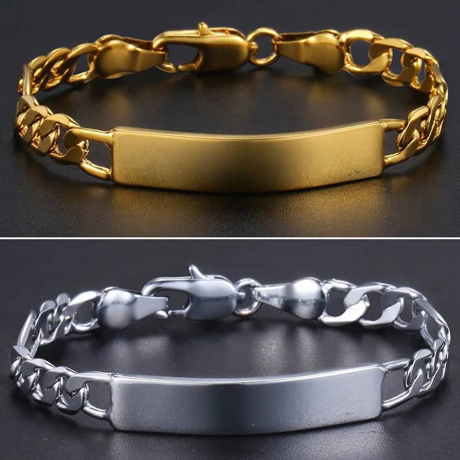 Baby Name Bar Id Bracelet Baby Gift Hand Stamp Your Baby Name Etsy