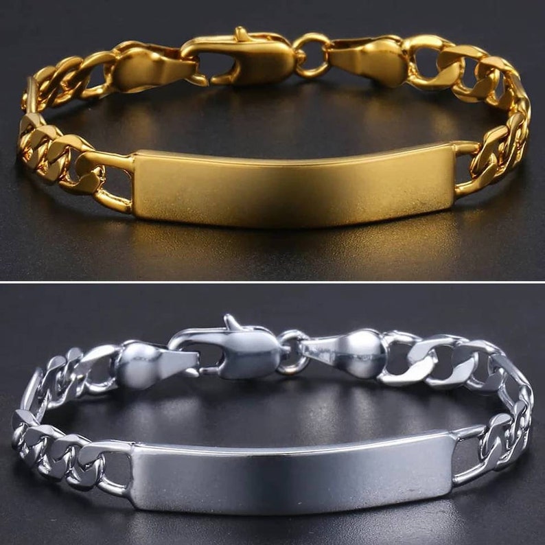 Custom Baby Bracelet Gold Filled Figaro Chain Smooth Bangle Etsy