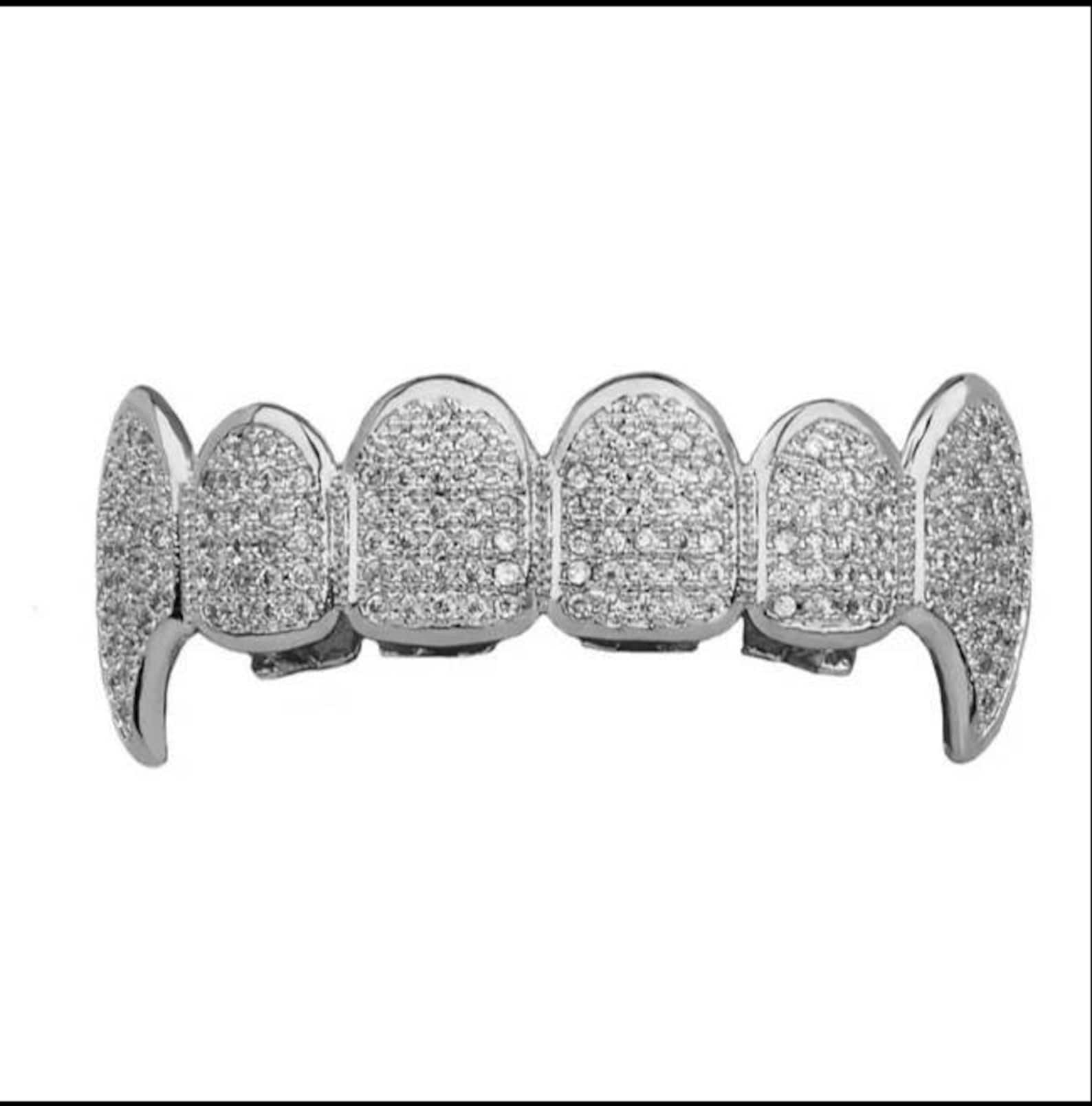 Iced Out Diamant Zähne Grillz für Männer Frauen Hip Hop Grills Etsy.de