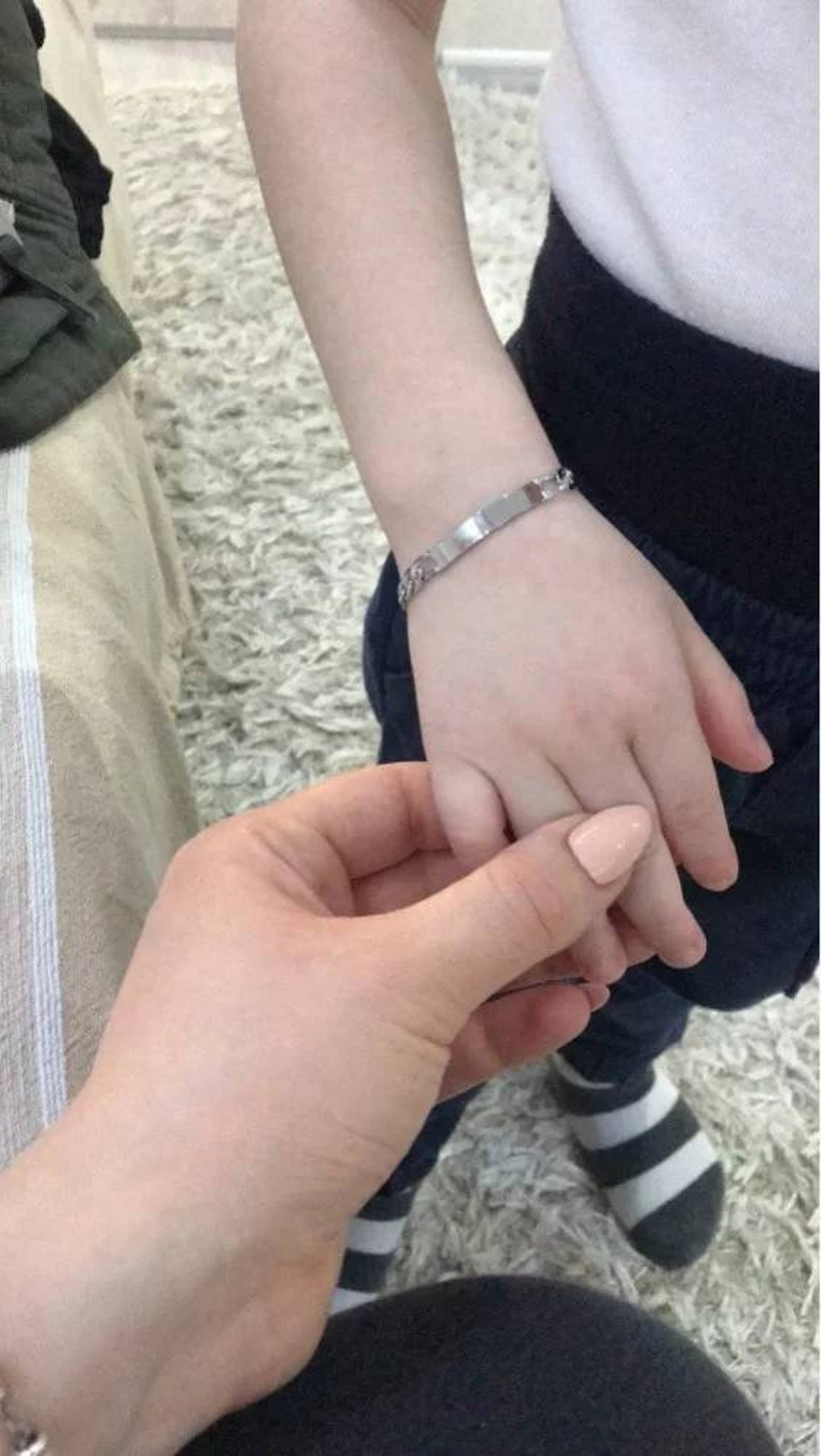 Baby Name Bar Id Bracelet Baby Gift Hand Stamp Your Baby Name Etsy