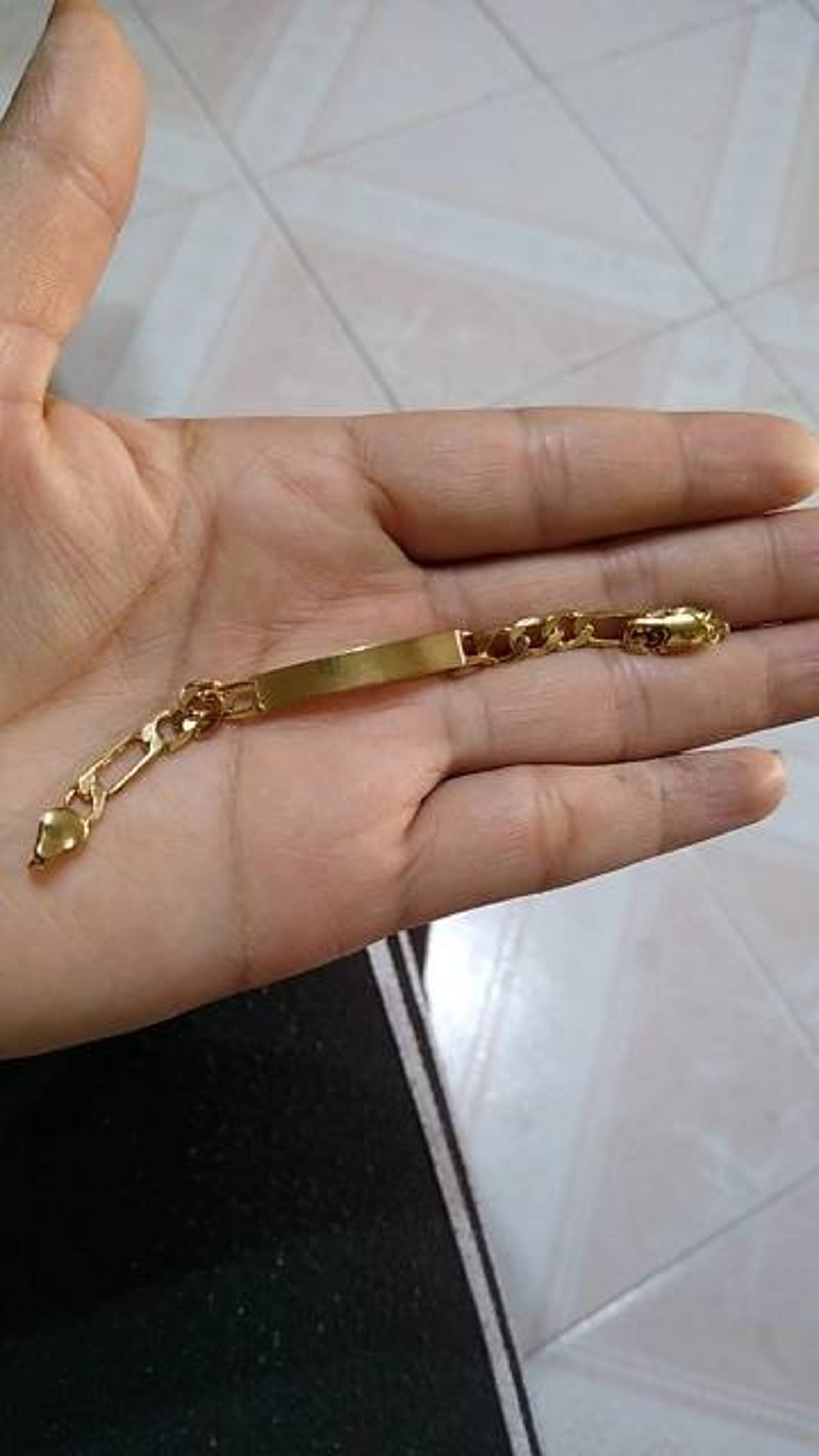 Baby Name Bar Id Bracelet Baby Gift Hand Stamp Your Baby Name Etsy