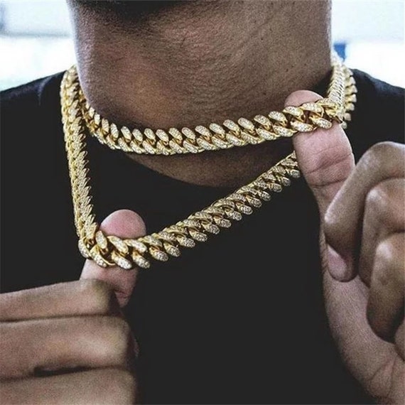 15mm Cuban Link Chain for Men Bling 