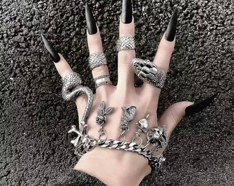 MAFYU S925 Sterling Silver Retro Personality Punk Rock Style Mens Carved Orc Ring Gift to Dear MAFYU S925 Sterling Silver Retro Personality Punk Rock Style Mens Carved Orc Ring Gift to Dear