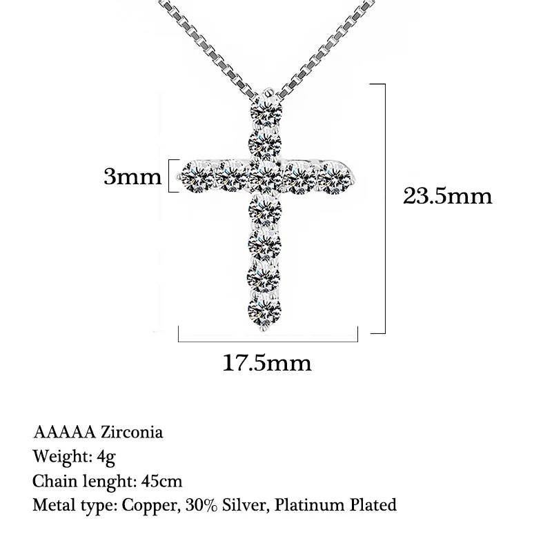 Cross CZ crystal Zircon stone pendant necklace Religious Cross | Etsy