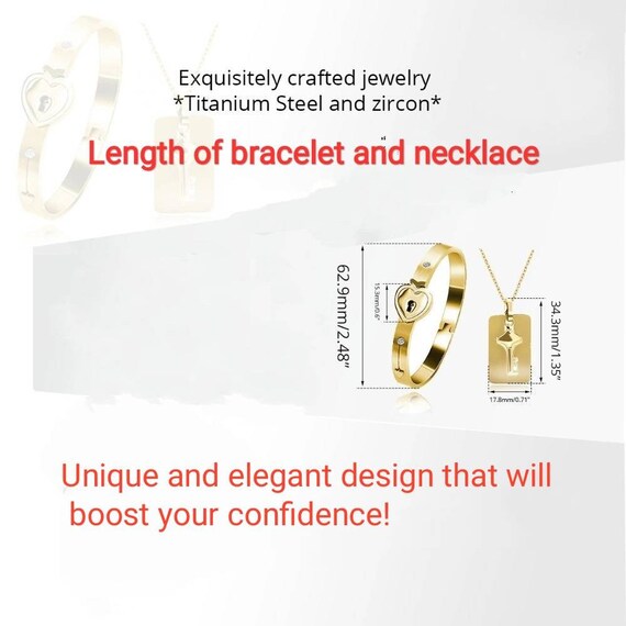 Key To My Heart Matching Lock Bangle & Knight Shield Key Necklace Set In  Titanium Steel : iDream Jewelry