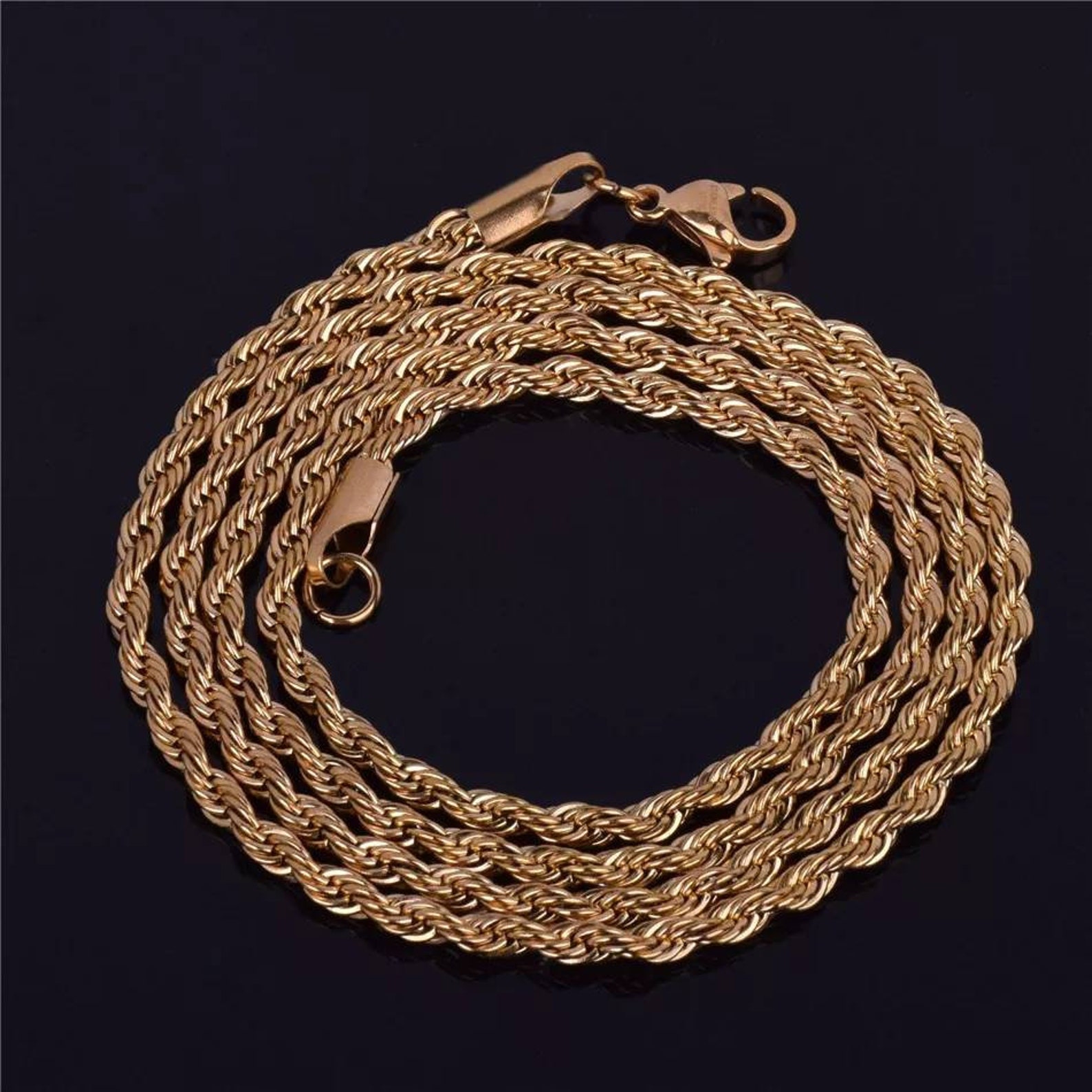 3MM Rope Chain Necklace Stainless Steel Necklace Men Etsy