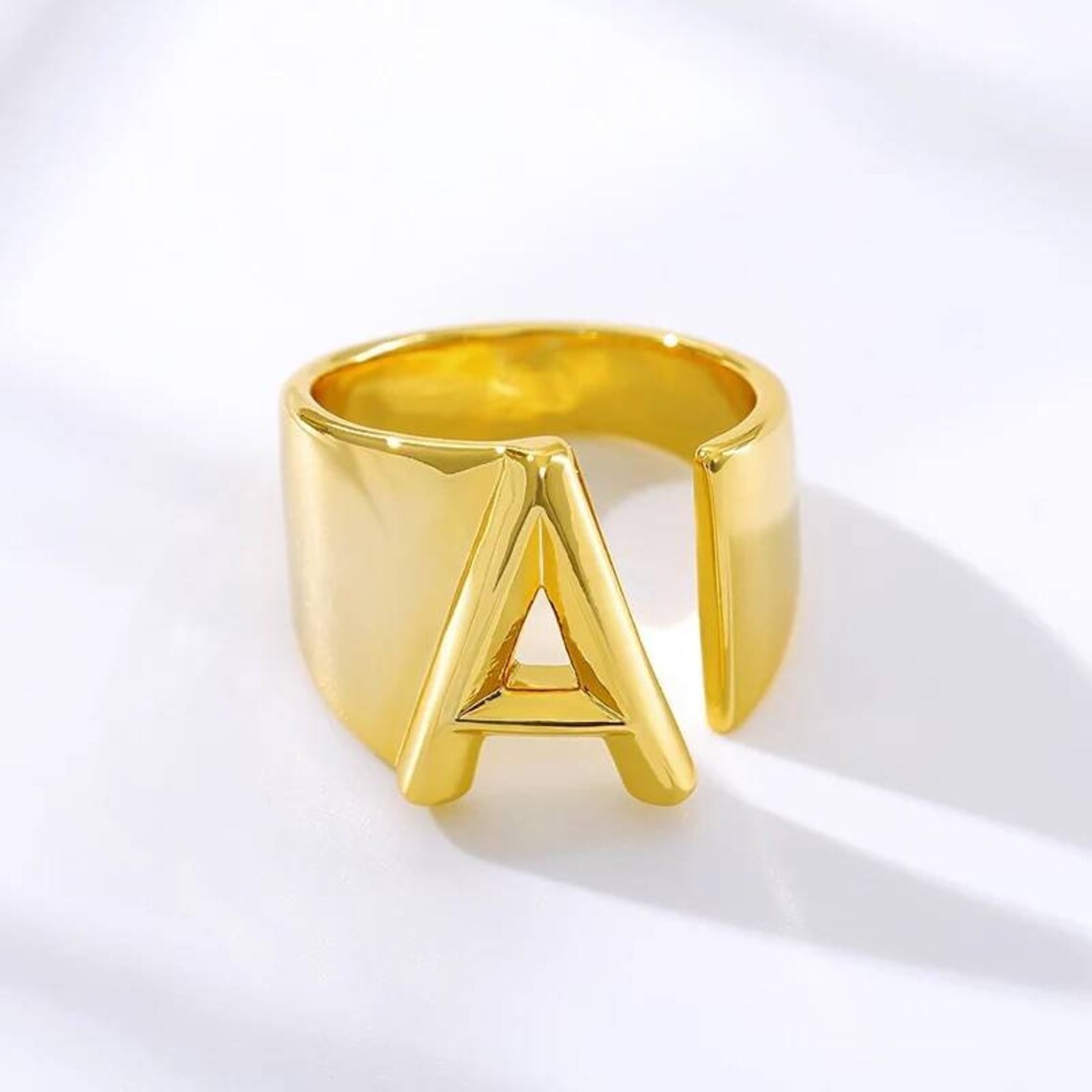 Gold Initial Rings for Women Gold Letter Ring Adjustable Rings Etsy
