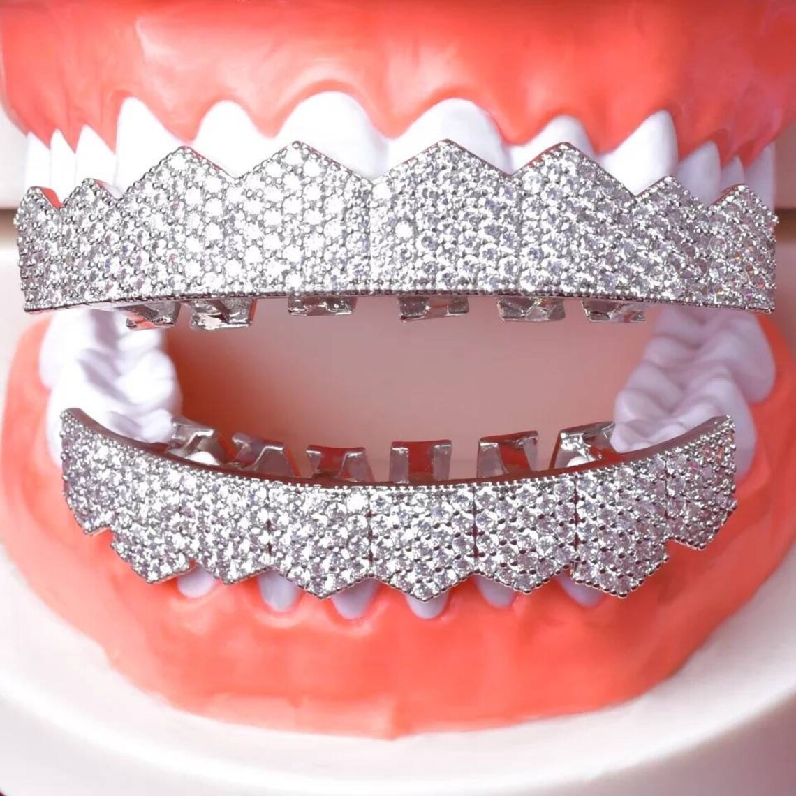 Big Hip Hop Grillz Iced Out CZ Fang Mouth teeth grills Caps Etsy