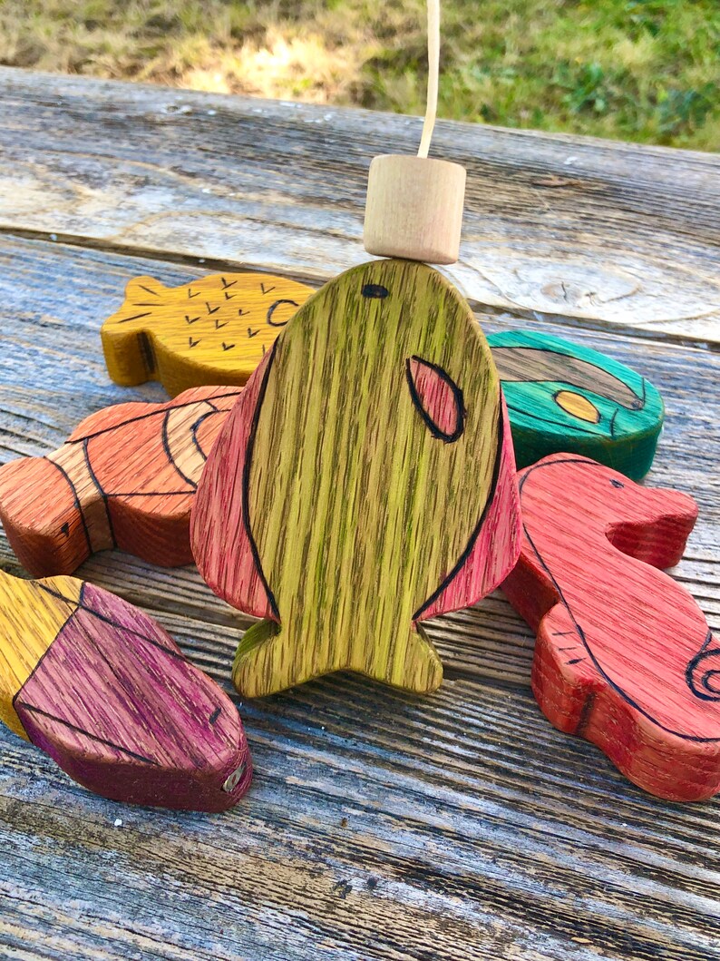 Wooden Magnetic Fishing Game Ocean School Of Fish Play Set | Etsy