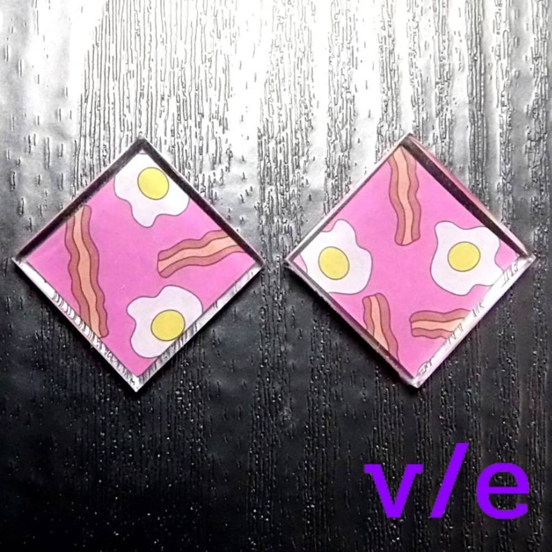 Pink Square Stud Earrings