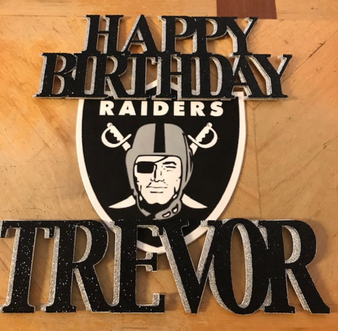 Happy Birthday Raiders Personalized Cake Topper Etsy