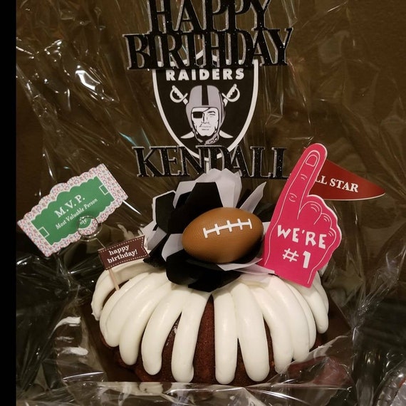 Las-Vegas Raiders Party Decorations,Birthday Party Supplies For Las-Vegas  Raiders Party Supplies Includes Banner - Cake Topper - 12 Cupcake Toppers 